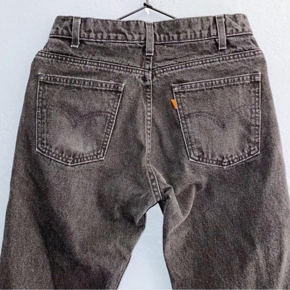 Levi's 505 ORANGE TAB 90s VINTAGE BLACK STRAIGHT LEG JEANS 31/28" - Picture 4 of 8